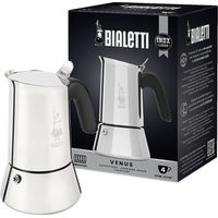 Caffettiera Venus 4 Tazze in Acciaio Inox Lucido e Satinato Compatibile con Induzione Made in Italy Bialetti