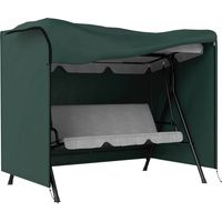 Funda para Balancín de Jardín con Cremallera Cubierta para Muebles de Exterior 205x124x164 cm Verde Oscuro