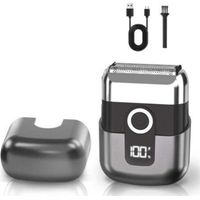 Rasoio elettrico a lamina per uomo per il viso, rasoio senza fili impermeabile IPX7 con 3 lame galleggianti, display LED, ricarica rapida tramite USB-C per viaggi e casa