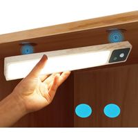 Lampe LED rechargeable à détecteur de mouvement pour placard et dressing - 35 LEDs, variateur tactile et éclairage progressif pour armoire et cuisine