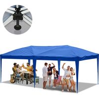 SWANEW Pergolato da giardino. Tenda da sole pieghevole. Protezione solare UV 50+. POP-UP Senza Muri blu 3x6m