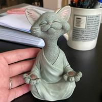 Statue de méditation, Statue de chat zen, Décoration de yoga, Figurine en résine, Décoration de méditation et de yoga, Ornement Feng Shui, Sculpture, Collection, Artisanat, Pelouse, Décoration de jard