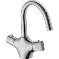 Mitigeur thermostatique de lavabo monotrou à becquille orientable H164
