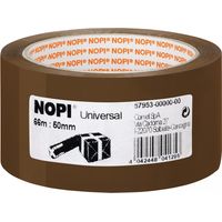 NOPI Nastro Adesivo per Pacchi, Per imballaggi e sigillature, Resistente all'invecchiamento e allo strappo, Extra forte e privo di solventi, Colore: Transparente, 66 m x 50 mm