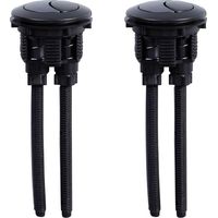 2 Pieces Black Flush Button Replacement Toilet Water Flush Button 38 mm Double Button Round Flush for Bathroom Water Tank Repair