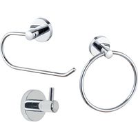 Toilet paper holder set, bathroom accessories include toilet paper holder, towel ring, coat hook
