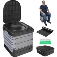 Toilette Portable Camping - Outsunny - pour Hommes et Femmes - avec 12 Sachets Coagulants et 12 Sacs Jetables - gris