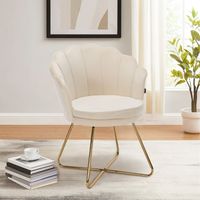 Chaise de Salon Élégante en Velours , Design Raffiné avec Pieds Croisés Dorés, Idéale pour Chambre et Coiffeuse,Begie