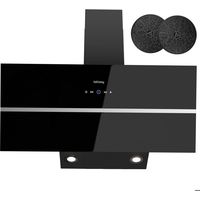 Cappa Aspirante - ISEASY - 90cm - Nero - Classe A++ - 578 m³/h - 2 Filtri a Carboni