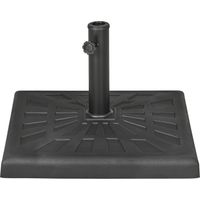 Base para sombrilla resina 19 kg mástil Ø32/38/48 mm jardín terraza patio 51x51x32 cm negro