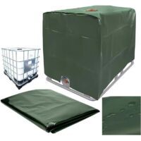 Ede Couvercle de réservoir d'eau Réservoir d'eau 1000L Couvercle de réservoir d'eau IBC Couvercle de protection de réservoir d'eau étanche à la poussière, aux UV et à la pluie vert 120x100x116cm