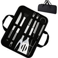 royaluxe - 5PCS Ensemble d'Outils De Barbecue, Kit Ustensiles De Barbecue, Acier Inoxydable Barbecue Outils, Ustensiles de Barbecue Portables - Barbecue Ensemble d'outils pour Extérieur/Camping/Jardin