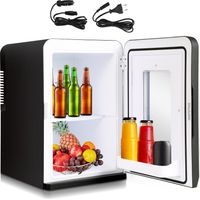TolleTour Mini frigorifero da 15 litri - portatile con funzione 2 in 1 230V/12V e modalità risparmio energetico - Funzione caldo/freddo, modalità silenziosa