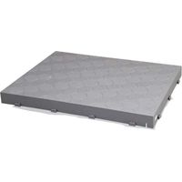 Dunkelgraue Plattform 100x75x8 cm aus Polypropylen