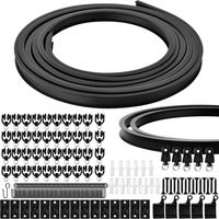 Support de tringle à rideaux de plafond flexible Ineasicer 5M, tringle à rideaux pliable avec accessoire de montage, rail de rideau de plafond incurvé pour rideaux de douche et fenêtres (noir)