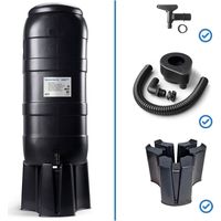 Rcuprateur d'eau de pluie Slimline 100L avec support, couvercle, robinet de raccordement pour tuyau d'arrosage et dviateur d'eau de pluie