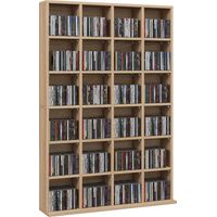 Mobile porta CD Irovami con ripiani regolabili, 89 x 130,5 cm, finitura legno naturale.