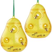 Pièges à Guêpes à Suspendre pour L'extérieur, Lot de 2 Pièges à Guêpes Orange, Pièges à Veste, Tueur d'abeilles Charpentières et de Vestes Orange pour Le Jardin, Pièges à Insectes pour Mouches