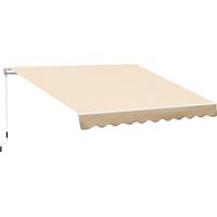 Toldo de Pared con Brazo Articulado y Manivela Marco Resistente de Aluminio y Cubierta de Poliéster 295x245 cm Beige