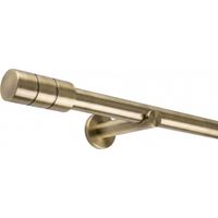 Gardinenstange auf Maß 25mm 1-läufig Messing-antik mit Zylinder - Serie Style 430cm