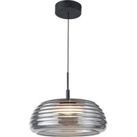 Lampada a sospensione moderna nera vetro fumé LED 20W Italux