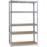 Wiltec Scaffale per carichi pesanti zincato 120x50x204cm Scaffale a incastro 5 ripiani 200kg/piano