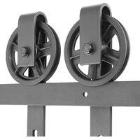 200cm Schiebetürbeschlag Schiebetürsystem set ,Schwarz Schiebetür Montageset