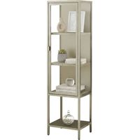 Dmora – Vitrine Laces meuble d'exposition 3 étagères – Dimensions 35x42x160 cm – Métal peint et verre – Pour rangement vaisselle et objets décoratifs - 35x42x160h