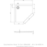 Hoesch MUNA plato de ducha pentagonal ultraplano 1000x1000x30mm blanco