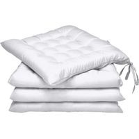 Lea Garden Chair Cushions – Set of 4 – Comfortable and Thick Outdoor Cushions – Ideal for Indoor and Outdoor Use – 40 x 40 x 5 cm – White