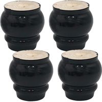 Straight Cone Solid Wood Furniture Legs, Replacement Legs, Floor Protectors, Non-Slip Mats for Bed, TV Cabinet, Counter Table, Tea Corner Dresser, 4 Pieces (8cm)