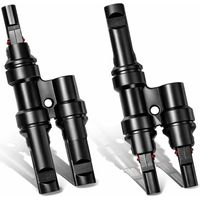 Solar Panel Connectors Y Branch Connectors Set, Waterproof MC4 MMF+FFM for Parallel Solar Panel Extension, Durable Solar for Photovoltaic Systems, Outdoor Wiring