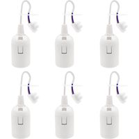 6 portalámparas E27 de 4 A y 250 V para bombillas incandescentes, LED o industriales (máx. 60 W/blanco).