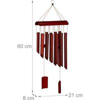 Relaxdays Carillón De Viento De Bambú – Decoración Colgante Con Cabaña Y Luna Para Jardín O Interior, Sonido Relajante