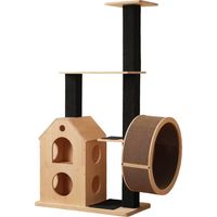 Kratzbaum 80×40×152 cm – Spielturm mit Laufrad und waschbarer Kratzmatte