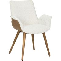 Chaise rembourrée en bois de hêtre 67x64x87 beige / marron ELLA 200