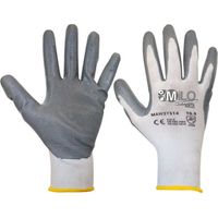 Guanti da lavoro spalmati in nitrile con polsino elastico e filo continuo -Small 7 / Confezione da 2 Pezzi