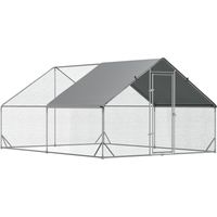 Pawhut – Enclos poulailler 12m² en acier galvanisé – Dimensions 3x4x2m – Habitat sécurisé pour 8 à 12 poules – Bâche imperméable fournie