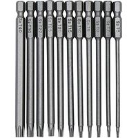 11 Pieces Torx Head Screwdriver Bit Set 100Mm 1/4 Inch Torx Hex Head Bit Magnetic Insert S2 Steel T6-T40 Torx Long Head Screwdriver