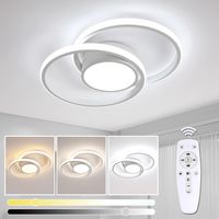 Dimmable LED Ceiling Light with Remote Control 40cm 40W 4500lm CCT 3000-6500K Adjustable for Living Room Bedroom Kitchen Hallway