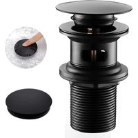 Raccordement pour trop-plein d'évier, raccordement pour robinet de vidange, raccordement pour lavabo noir, raccordement universel pour lavabo (noir)