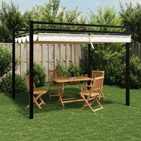 Garden Gazebo with Retractable Roof Cream 3x3 m Aluminium vidaXL