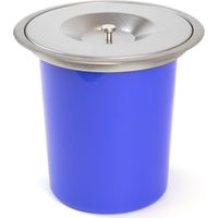 Emuca – Bac à déchets encastrable 5L pour plan de travail – Acier inoxydable et plastique – Couvercle anti-odeur – Installation facile