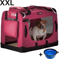 Dog carrier xxl dark red 90x60x66cm folding design