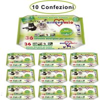 Amore mio salviette detergenti per cani gatti e cuccioli alla citronella 10 confezioni da 36 salviette
