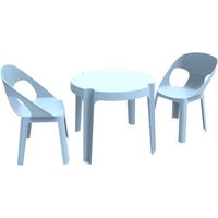 Sillas y mesa infantil Rita garbar plástico azul (Pack de 2+1)