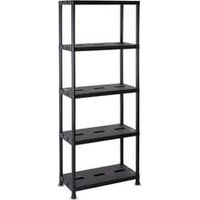 Étagère d'intérieur ventilée avec 5 étagères noir capacité de charge maximale 180 kg dimensions 71x35x180 cm Certifié TÜV-GS