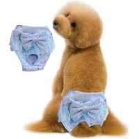 Culotte physiologique pour animaux de compagnie Culotte menstruelle princesse en dentelle Culotte physiologique pour chien avec nœud