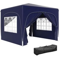Tonnelle 3 × 3 m — Imperméable, Robuste, Résistante au froid, Montage rapide, Protection UV UPF 50+ — Abri de terrasse / Tente de réception avec 4 panneaux latéraux et sac de transport