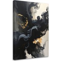 Tableaux, Abstraction moderne fumée noire,70x100